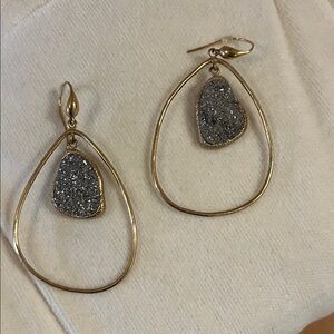 Elegant Gold and Silver Teardrop Earrings